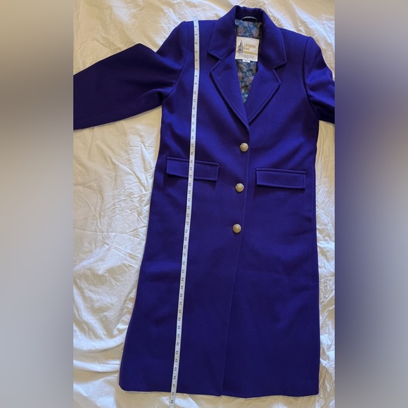Vintage London Fog Purple knee-length Single Breast Coat Size 8-M 100% Wool - Picture 14 of 15